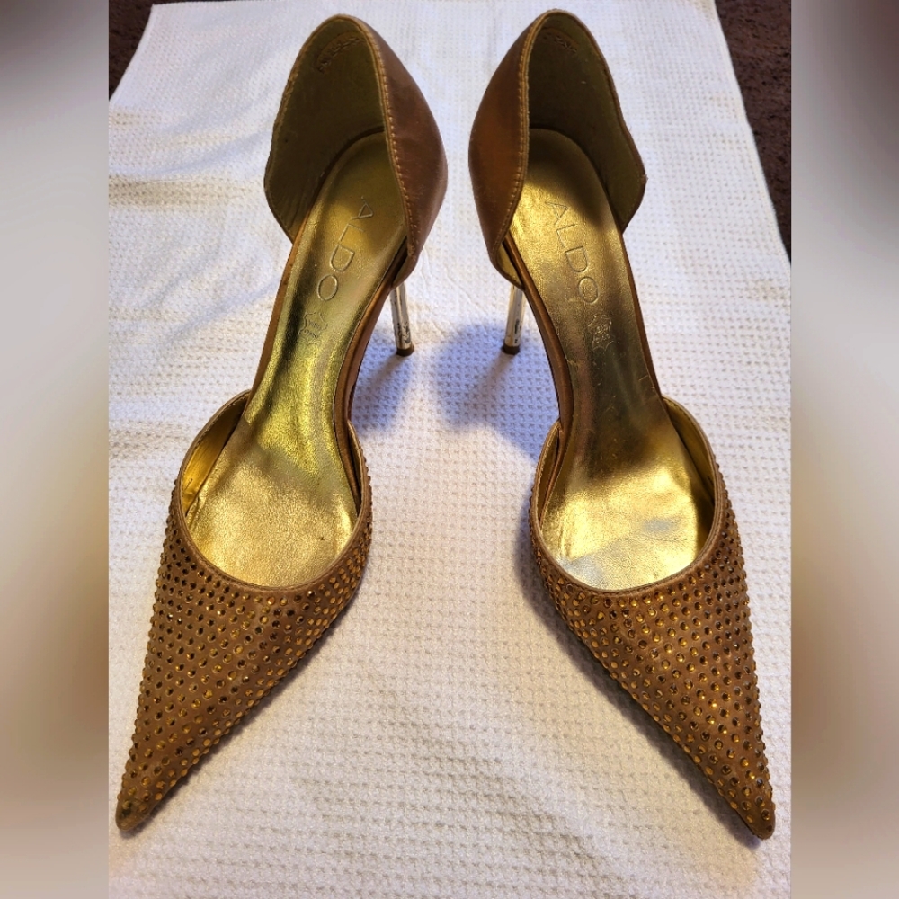 Gold Sparkle Aldo Heels